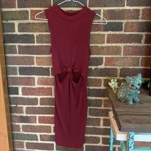 Knit knot front dress